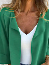 Full Size Open Front 3/4 Sleeve Cardigan Plus Size