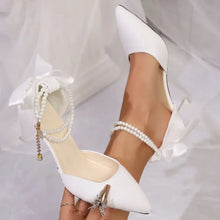 Point Toe Flare Heels Pumps White woman pumps