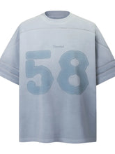 Men's Oversized Number 58 Graphic T-Shirt Blue