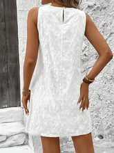Texture Round Neck Sleeveless Mini Tank Dress Casual Dresses