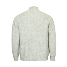 Men's Cable Knit Zip-Up Mock Neck Cardigan