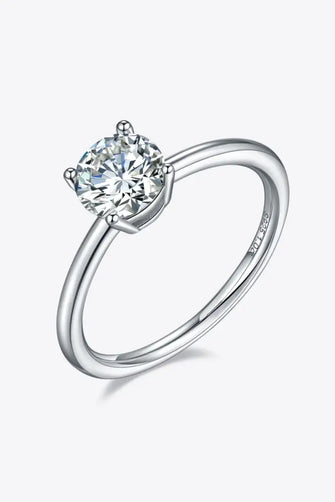 1 Carat Moissanite 925 Sterling Silver Solitaire Ring Round Rings