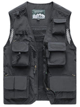 Men's Full Size Zip Up Vest Plus Size Dark Gray