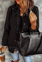 Distressed Snap Down Denim Jacket Woman Outerwear
