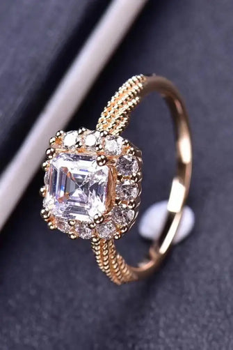 1 Carat Moissanite Twisted Ring Gold Rings