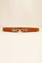 Alloy Buckle Elastic Belt Caramel One Size Belts