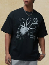 Men's Graphic Round Neck Half Sleeve T-Shirt Black