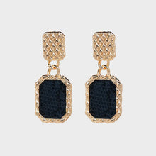 Geometric Alloy Dangle Earrings Dark Blue One Size