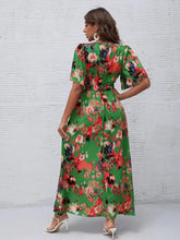 Printed Surplice Short Sleeve Maxi Dress Woman Maxi Dress