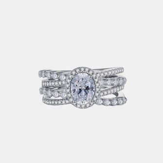 3 Carat Moissanite 925 Sterling Silver Layered Ring Silver Rings