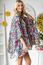 Heimish Full Size Multi Color Snake Open Cardigan Plus Size Woman Outerwear