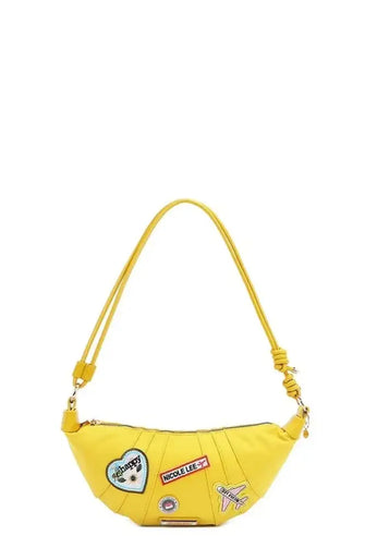 Nicole Lee USA Color Patch Croissant Bag Yellow One Size Shoulder Bags