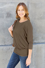 Basic Bae Full Size Round Neck Batwing Sleeve Top Woman Blouses