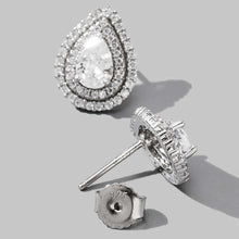 925 Sterling Silver Zircon Teardrop Shape Stud Earrings Silver One Size