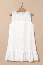 Floral Eyelet Embroidered Sleeveless Shift Dress