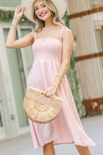 And The Why Smocking Open-Back Sleeveless Midi Dress Casual Dresses