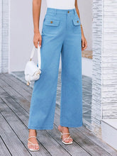 High Waist Wide Leg Pants Sky Blue