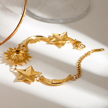 18K Gold-Plated Sun and Star Bracelet
