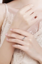 Minimalist Moissanite Rhodium-Plated Ring Silver Rings