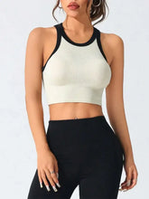 Contrast Trim Round Neck Active Tank Woman Activewear