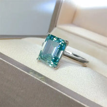 2 Carat 925 Sterling Silver Rectangle Shape Moissanite Ring Rings