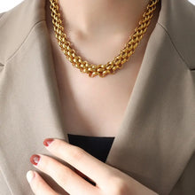 Gold Chain Link Jewelry Set with Necklace and Bracelet Fashion Jewelry