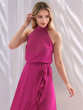 Ruffled Grecian Neck Maxi Dress Woman Maxi Dress