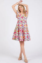 Mittoshop Flower Print Ruffle Shoulder A-line Mini Dress Casual Dresses