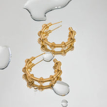 18K Gold-Plated Stainless Steel C-Hoop Earrings Gold One Size