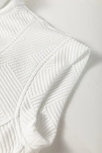 Textured Half Zip Collared Cap Sleeve Mini Dress Woman Dress