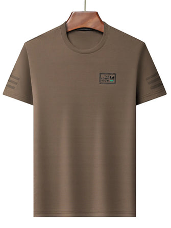 Men's Plus Size Crew Neck Short Sleeve T-Shirt Taupe