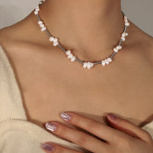 Freshwater Pearl Titanium Steel Bead Necklace Silver One Size