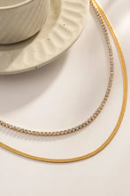 Double-Layered Inlaid Zircon Stainless Steel Necklace Necklaces