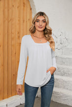Square Neck Long Sleeve T-Shirt White