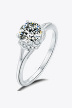 1 Carat Moissanite Split Shank Ring Silver Rings