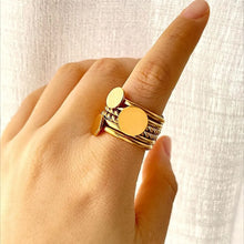 18K Gold-Plated Stainless Steel Wide Band Ring Gold
