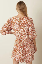 Mittoshop Animal Print Puff Sleeve Mini Dress Casual Dresses