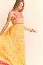 Davi & Dani Geo 2 Tone Printed Wavi Trim Tiered Maxi Dress Casual Dresses