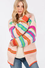 SAGE + FIG Rainbow Striped Open Front Knit Cardigan Casual Dresses