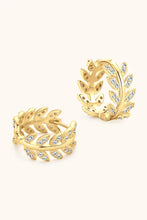 Moissanite Leaf 925 Sterling Silver Earrings Gold One Size Earrings