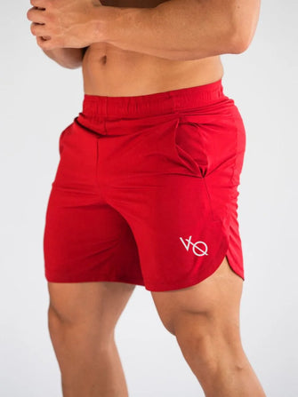 Men's Elastic Waist Active Shorts Red