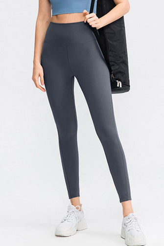 Slim Fit Wide Waistband Long Sports Pants Dark Gray