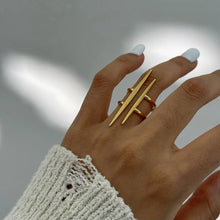Stainless Steel Asymmetrical Ring Gold One Size