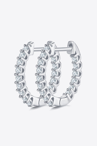 Moissanite 925 Sterling Silver Earrings Silver One Size