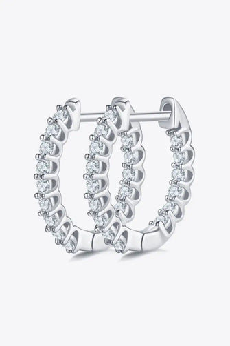 Moissanite 925 Sterling Silver Earrings Silver One Size Earrings