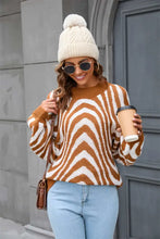 Angel Wings Printed Round Neck Long Sleeve Pullover Sweater Caramel Sweater Pullovers