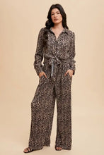 Annie Wear Leopard Plisse Lounge Wide Pants Woman Pants