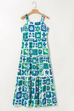 Floral Mixed Pattern Ruffle Flutter Sleeve Buttoned Dress