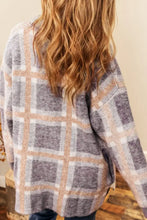 Plaid Button Up Collared Neck Cardigan Woman Outerwear