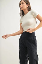 MONO B Essential Micro-ribbed Cropped Athleisure Tee
